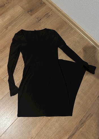 Uzun Siyah Kadın Elbise - Görsel 2