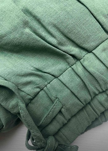 Kadın Yeşil Bohem Dantel Detaylı Pantolon - Görsel 2