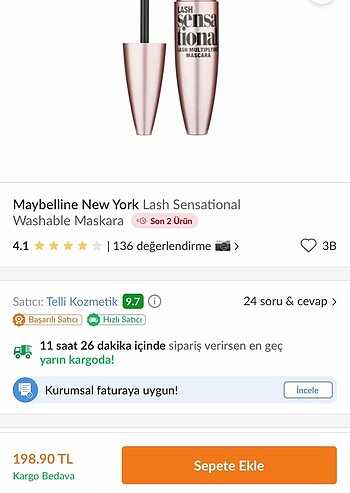 Maybelline maskara