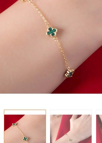 Goldaş Altın 14 ayar van cleef model Kadın Bileklik
