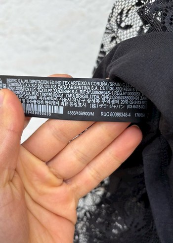 Zara Dantel Detaylı Asimetrik Elbise M - Görsel 5