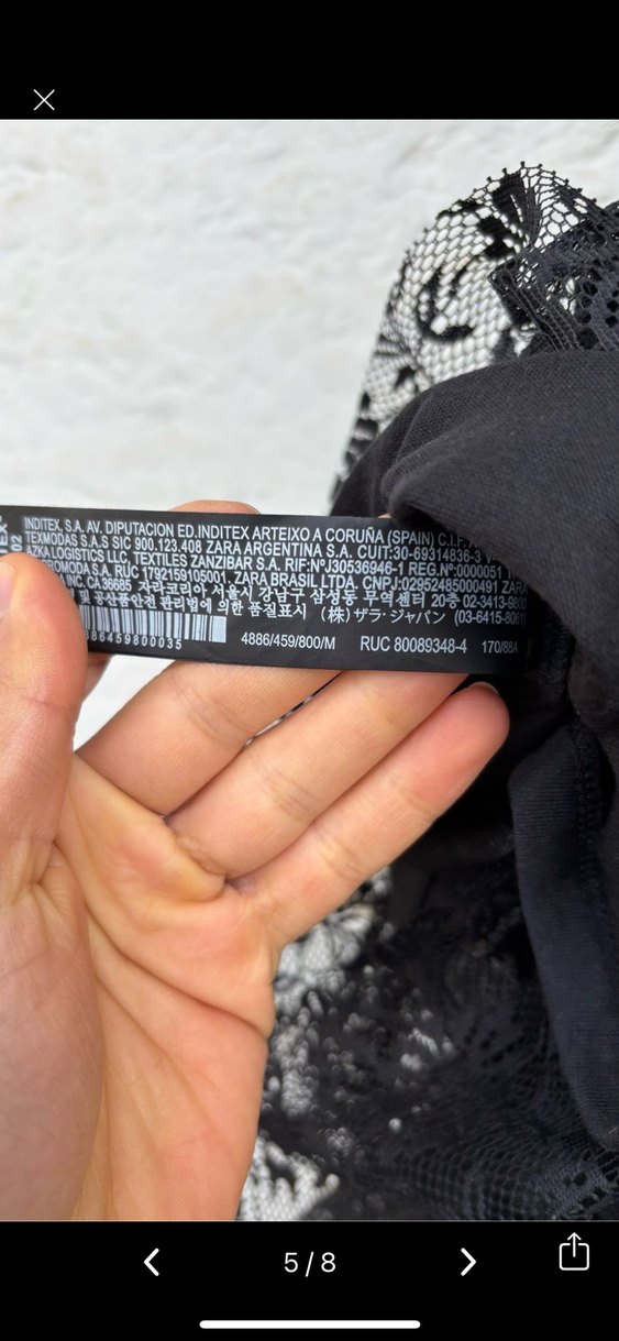 Zara Dantel Detaylı Asimetrik Elbise M - Görsel 5