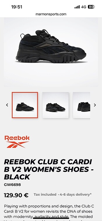 Reebok Reebook x Cardi B limited edition