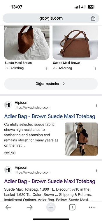 Beden Suet maxi çanta