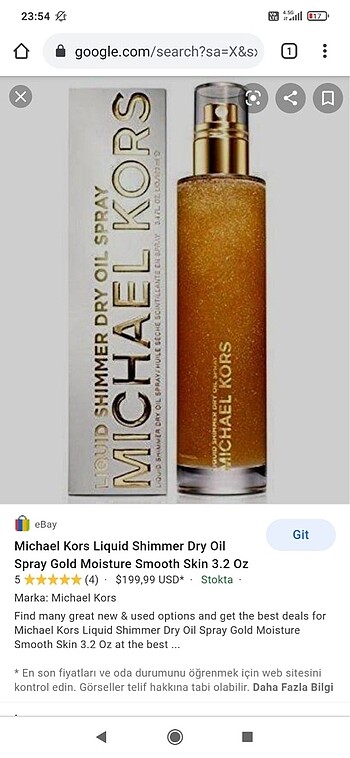 Michael kors ışıltılı vucut yağı