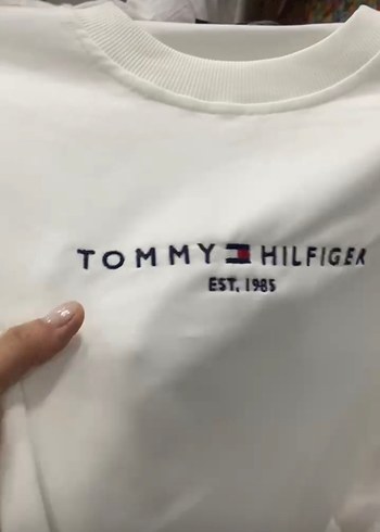 s Beden Tommy Hilfiger Beyaz Uzun Kollu Sweatshirt