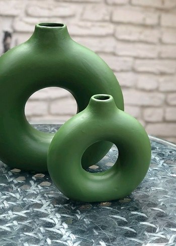 Yuvarlak Siyah Seramik Vazo - Görsel 4