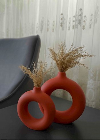 Yuvarlak Siyah Seramik Vazo - Görsel 5