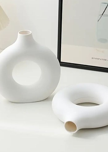 Yuvarlak Siyah Seramik Vazo - Görsel 8