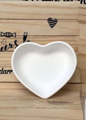 Beyaz Kalp Şekilli Bohem Tabak - Görsel 3