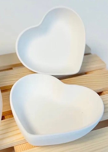 Beyaz Kalp Şekilli Bohem Tabak - Görsel 2