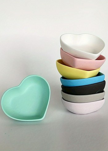 Beyaz Kalp Şekilli Bohem Tabak - Görsel 4