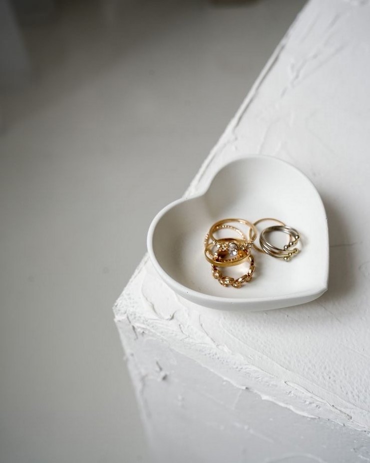 Beyaz Kalp Şekilli Bohem Tabak - Görsel 5