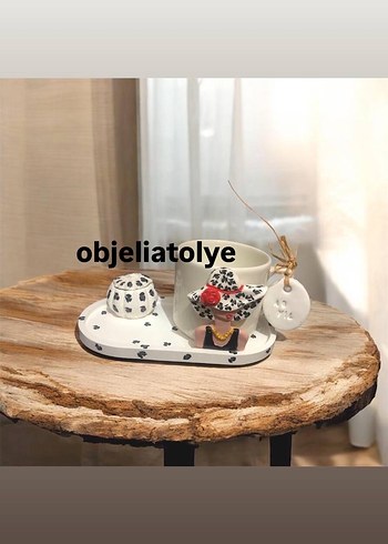 Leopar Desenli Camel Renkli Kahve Fincanı Seti - Görsel 6