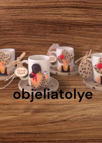 Leopar Desenli Kadın Figürlü Tabaklı Beyaz Kupa - Görsel 20