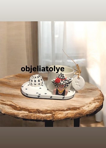 Kişiye özel kahve takım set Kahverengi Dekoratif Kupa - Görsel 7