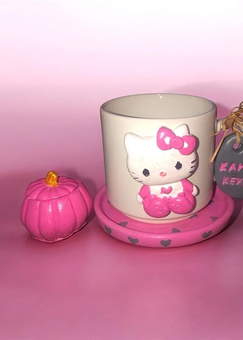 Hello Kitty Temalı Pembe Kupa - Görsel 2