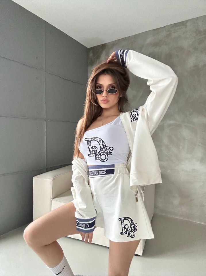 Chiristian dior Beyaz Straplez Mini Kadın Tulum - Görsel 4