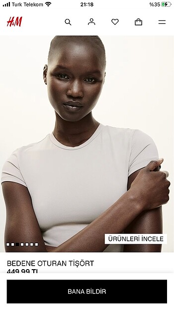 H&M H&M tshirt bej kısakol