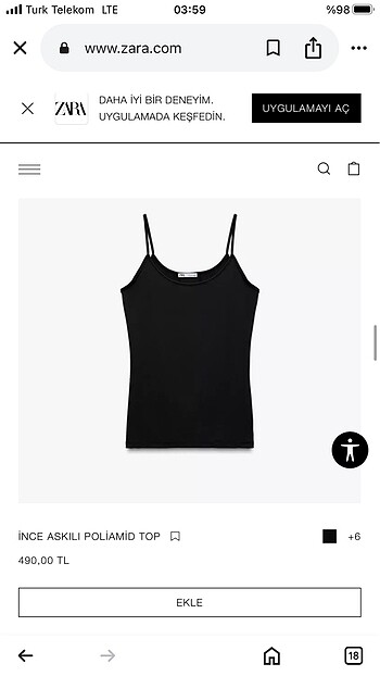 Zara askılı bady atlet