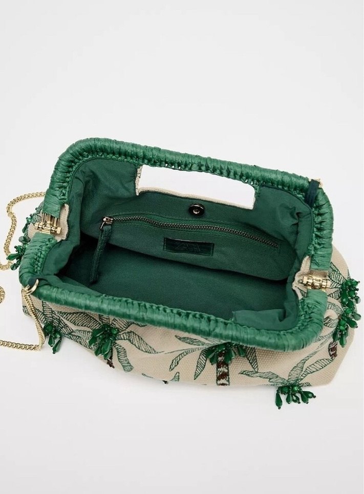 Zara Palmiye yeşil çanta - Görsel 3