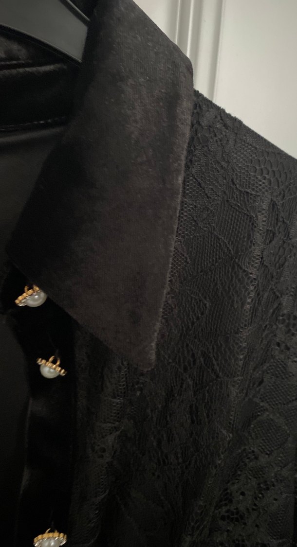 Gusto Düğmeli Siyah Uzun Gotik Elbise - Görsel 3