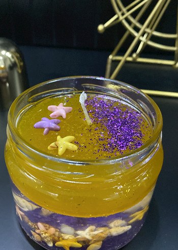 Altın Renkli Dekoratif Mum ve Mumluk - Görsel 3