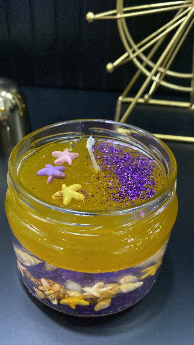 Altın Renkli Dekoratif Mum ve Mumluk - Görsel 3