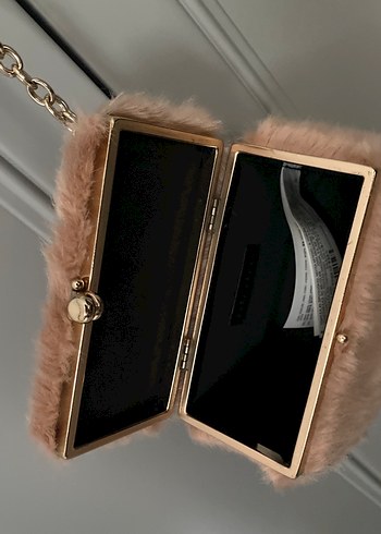 Bej Kürk Detaylı Kadın Omuz Çantası - Görsel 5