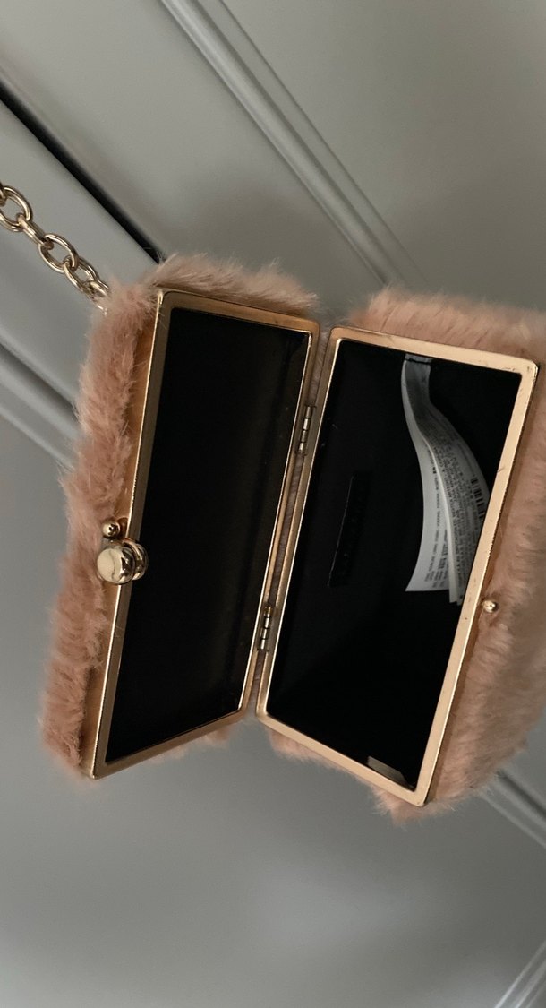 Bej Kürk Detaylı Kadın Omuz Çantası - Görsel 5