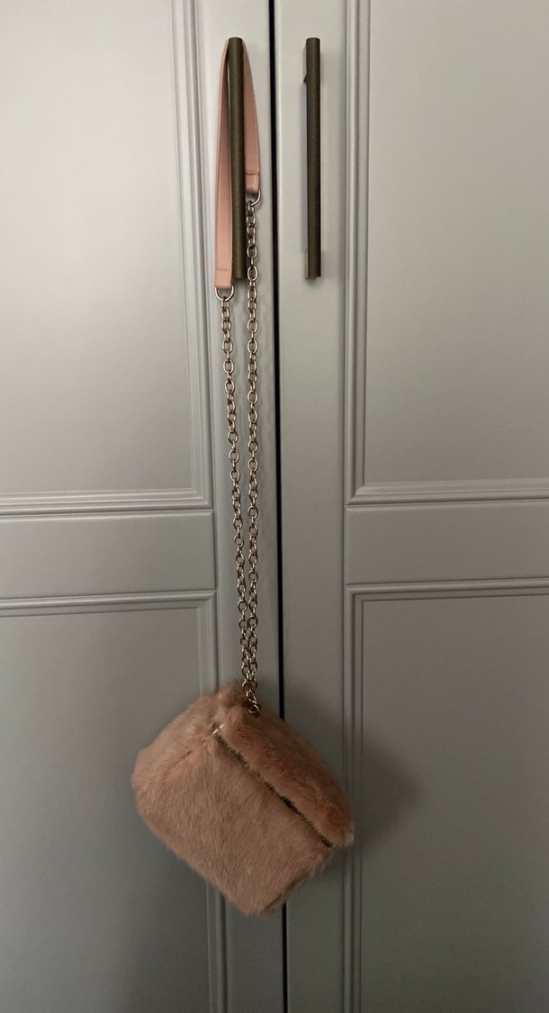 Bej Kürk Detaylı Kadın Omuz Çantası - Görsel 2