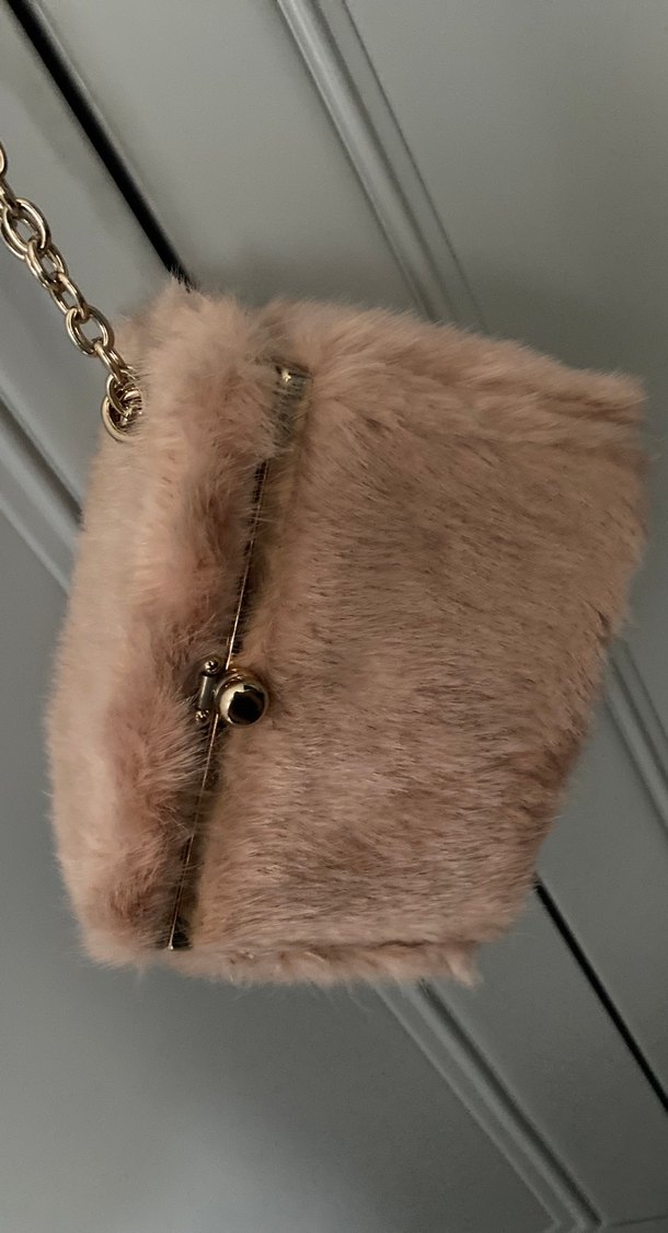 Bej Kürk Detaylı Kadın Omuz Çantası - Görsel 3