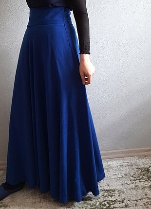 Pınar Şems Gece mavisi, tam kloş, uzun etek