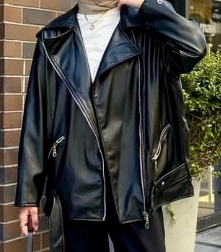 Siyah Deri Kadın Ceket - Görsel 2