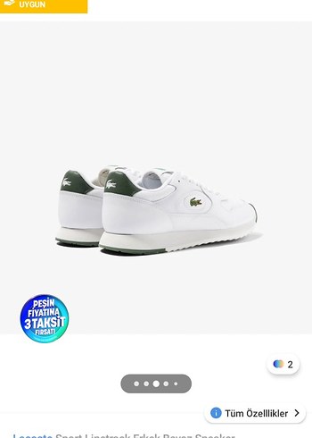 Lacoste Orjinal Sıfır 43 Numara Beyaz Spor Ayakkabı - Görsel 8