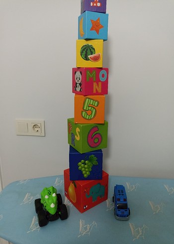 15 PARÇA Renkli Eğitici Bloklar ve Araç Seti - Görsel 8