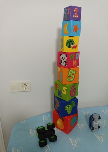 15 PARÇA Renkli Eğitici Bloklar ve Araç Seti - Görsel 6