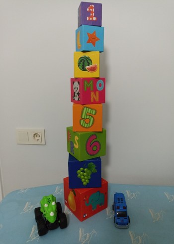 15 PARÇA Renkli Eğitici Bloklar ve Araç Seti - Görsel 7