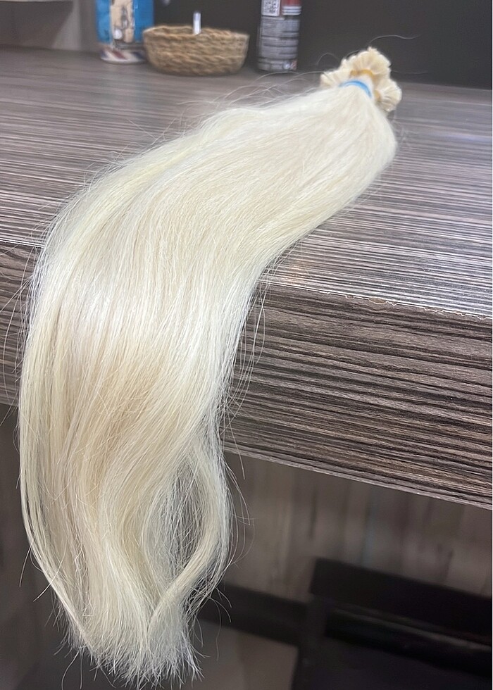 Platin kaynak saç orijinal 60 cm - Görsel 5