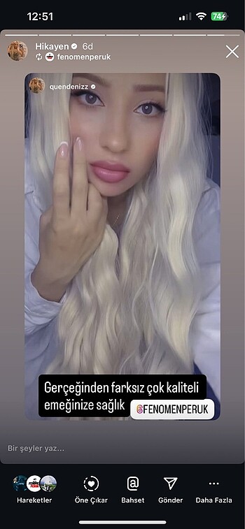 Platin saç peruk - Görsel 4