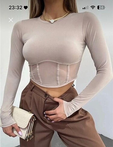 l Beden Bej crop bluz