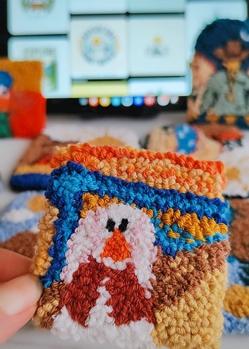 Çığlık Ördek punch nakışı broş - Görsel 2