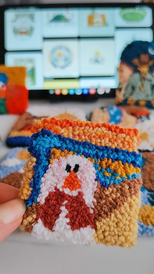 Çığlık Ördek punch nakışı broş - Görsel 2