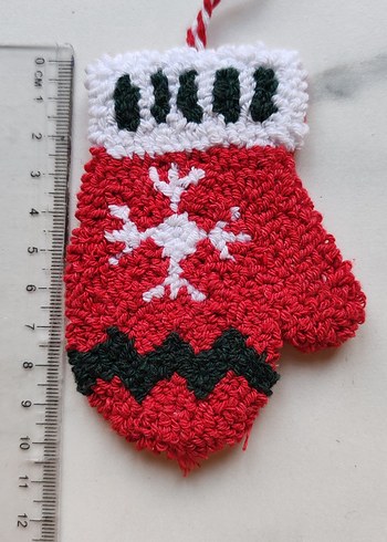 Punch nakışı eldiven çam ağacı süsü - Görsel 5