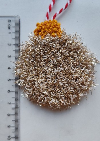 Simli Punc nakışı çam ağacı süsü - Görsel 2