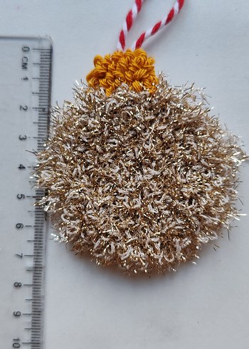 Simli Punc nakışı çam ağacı süsü - Görsel 3