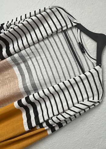 Uzun Kollu Bohem Çizgili Kadın Hırka - Görsel 3