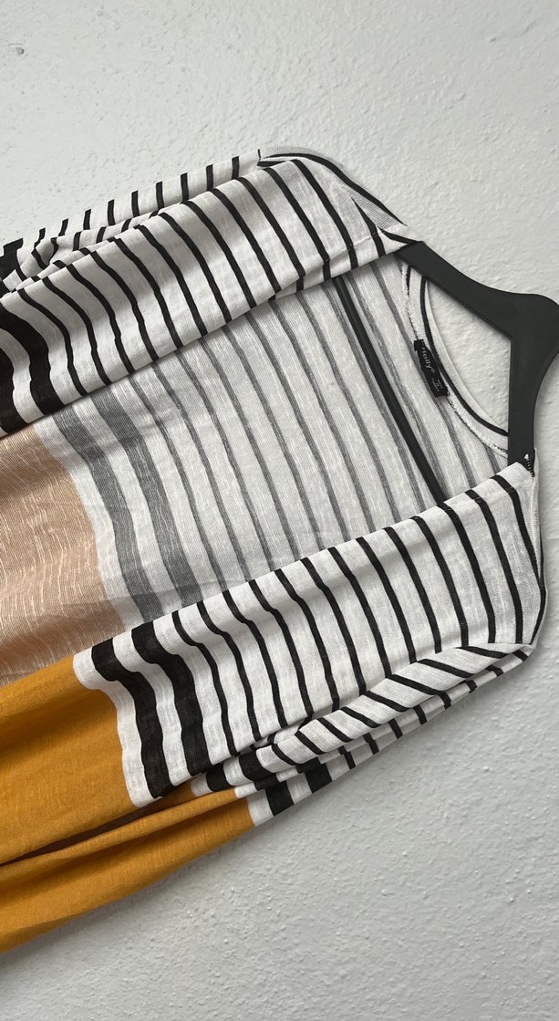 Uzun Kollu Bohem Çizgili Kadın Hırka - Görsel 3