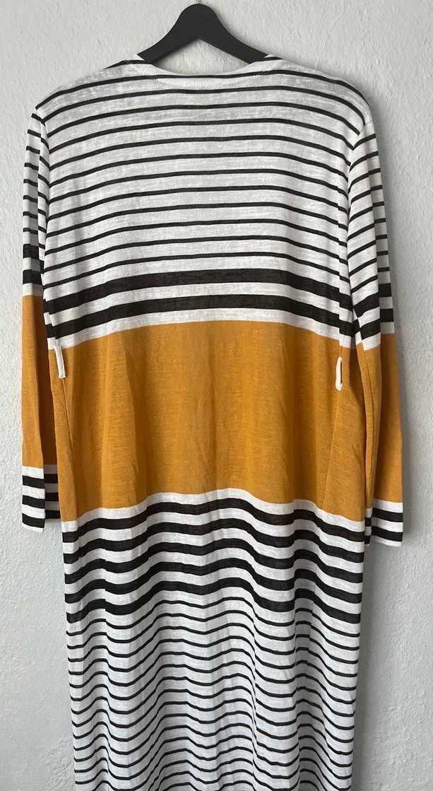 Uzun Kollu Bohem Çizgili Kadın Hırka - Görsel 5