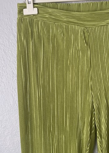 Yeşil Pileli Uzun Kollu Gömlek Pantolon Takım - Görsel 7